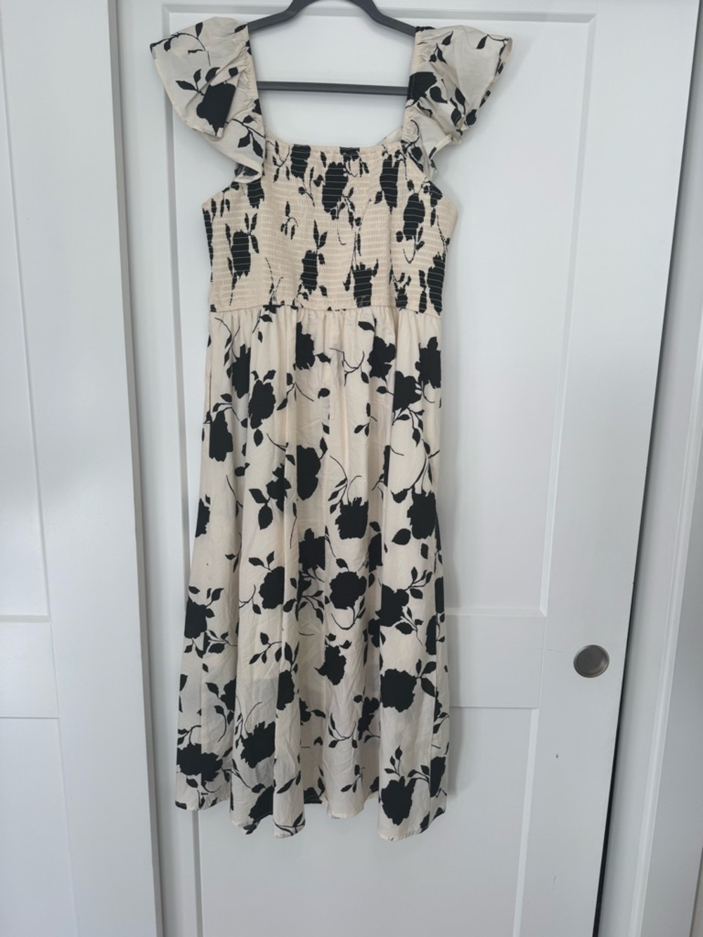Baltic Born Cream Midi Dress with Black Floral Print - Picture 4 of 5